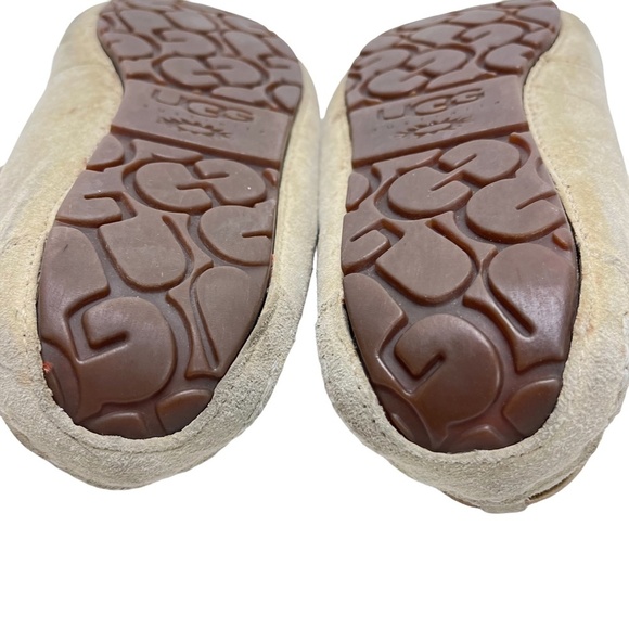 UGG AUSTRALIA Moccasins Cream Suede Leather Flats Slippers 5612 Sherpa Shoes 6 - Picture 16 of 16